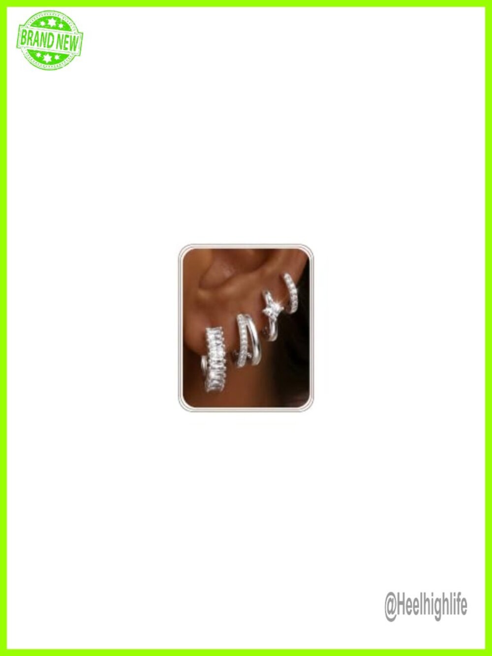 Hypoallergenic Silver Plated Huggie Hoop Earrings Set for Women CZ Stackable